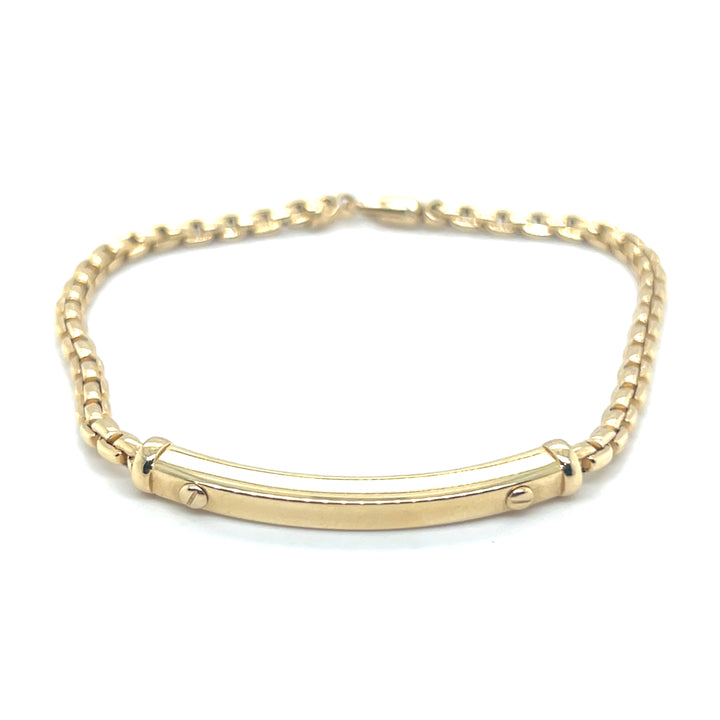 14 kt geelgouden plaatarmband "schroef" Luxe 1473A