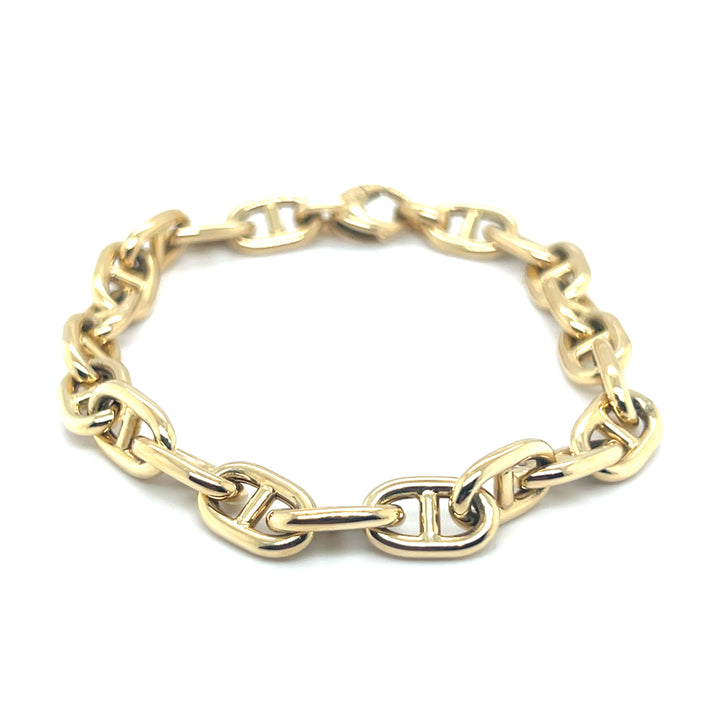 **14 Karaat Geelgouden Anker Schakel Armband – 21 cm x 8 mm (Mariner Schakel)**