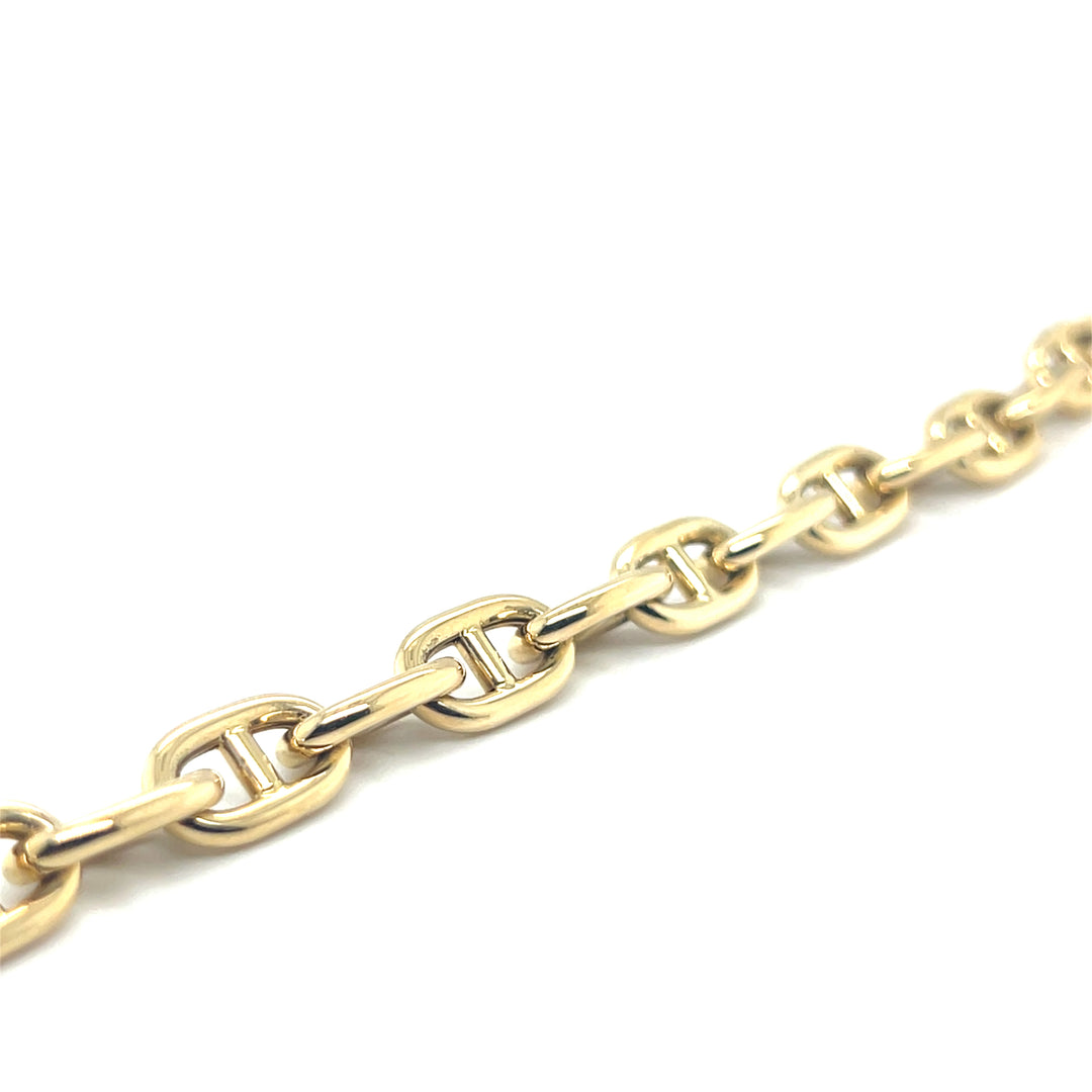 **14 Karaat Geelgouden Anker Schakel Armband – 21 cm x 8 mm (Mariner Schakel)**