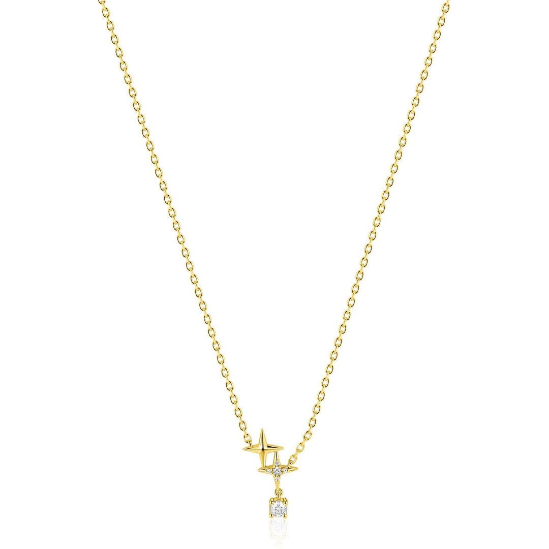ZINZI goldplated zilveren ketting ‘sterrendans 42–45 cm ZIC2837