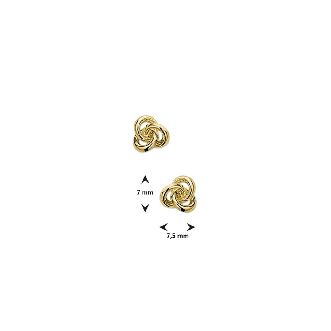 Geelgoud oorknoppen 14 kt knoop