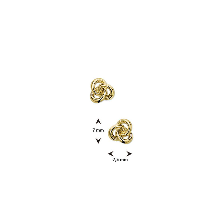 Geelgoud oorknoppen 14 kt knoop