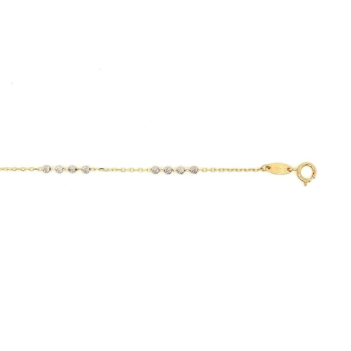 Bicolor gouden armband Ankerschakel met Bolletjes Witgoud