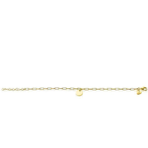 ZINZI zilveren armband 14K geel verguld met paperclip schakels ZIA2166G