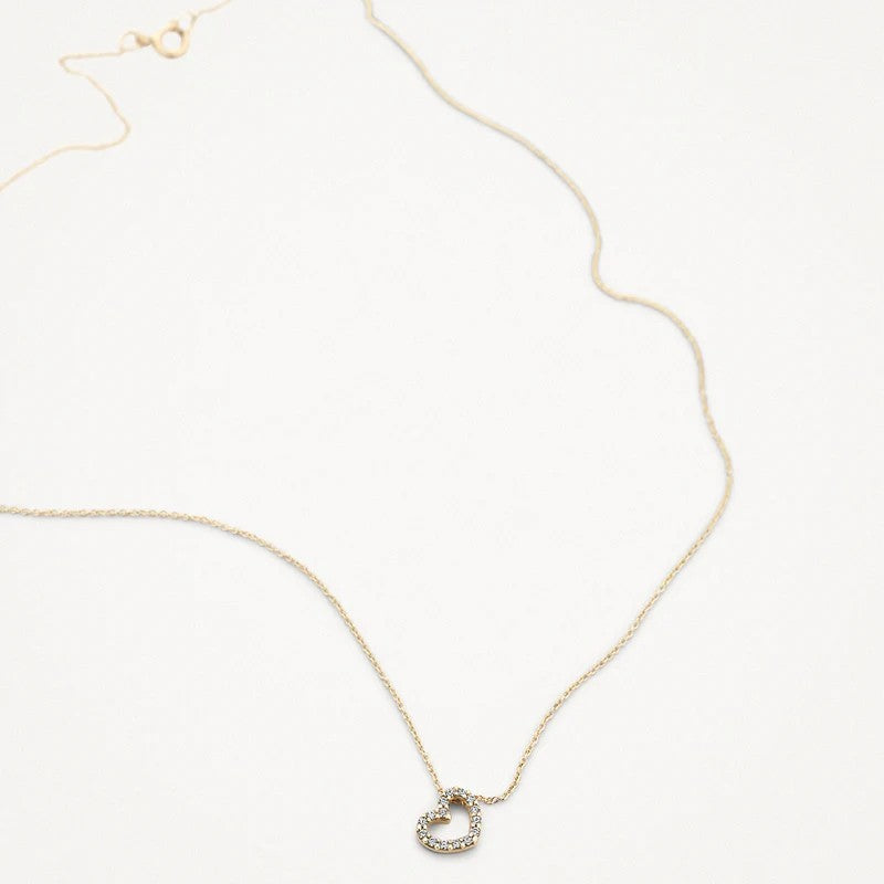 14k Geelgouden Collier hart met Zirkonia 3072YZI