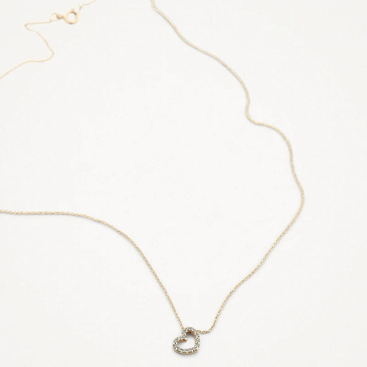 14k Geelgouden Collier hart met Zirkonia 3072YZI