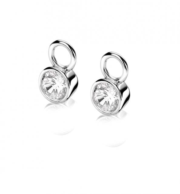 zilveren oorbedels 7mm rond wit ZICH1486DB