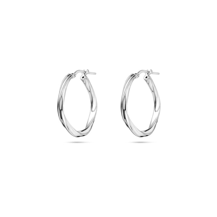 Gerhodineerd 925 zilveren klapoorringen met een dikte van 2.5mm.