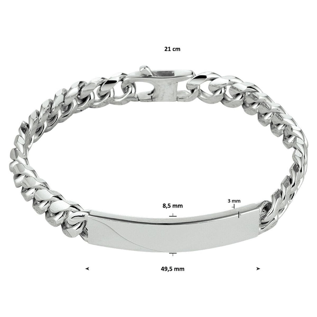graveerarmband gourmette 6-zijdes geslepen plaat 8,5 mm 21 cm