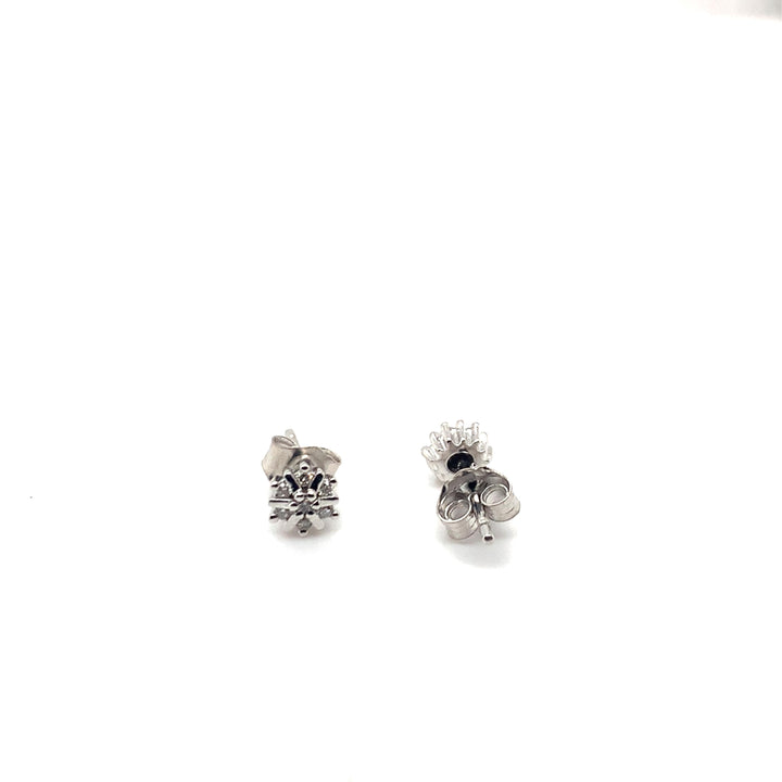 14 kt oorstekers diamant 0.10ct w/si illusie