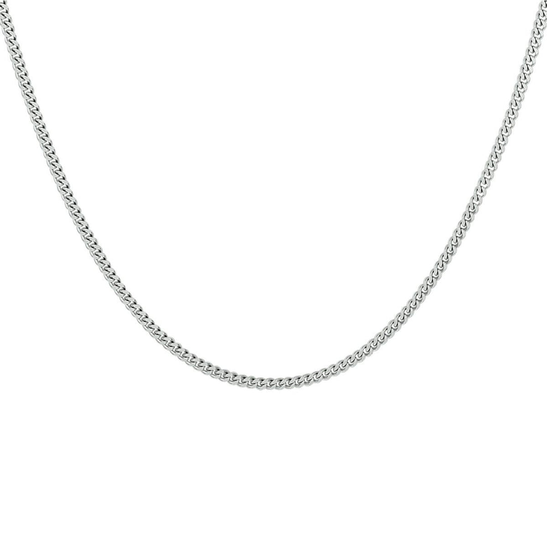 Zilver gerhodineerd collier gourmet 1,8 mm 50cm