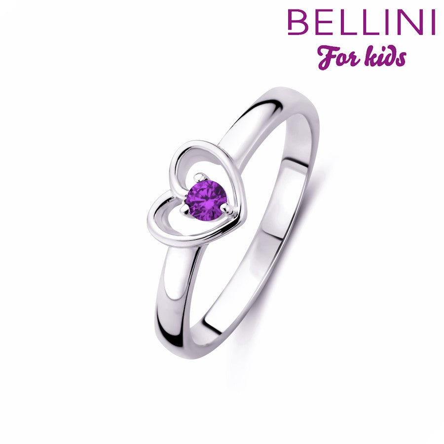 zilveren ring hart paarse zirkonia 579.065.42