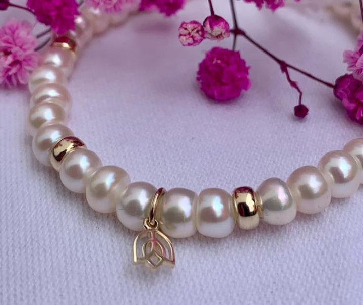 Y&amp;G Zoetwater Parels | Parel armband &amp; 14kt goud P7000