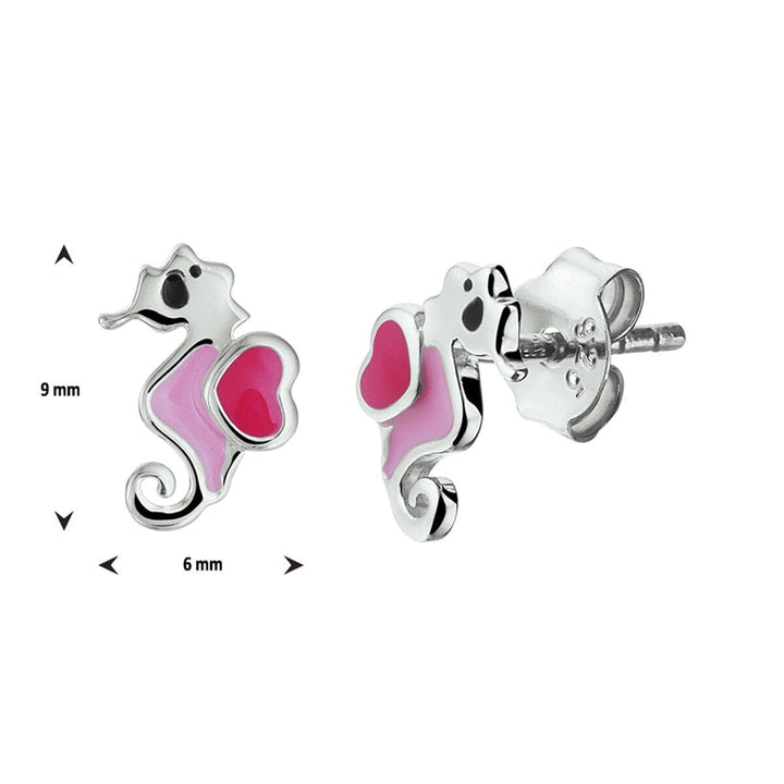 zilveren oorknoppen zeepaard kinder