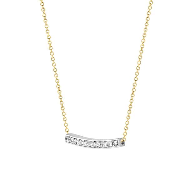 Blush bicolor collier met diamanten hanger 3605BDI