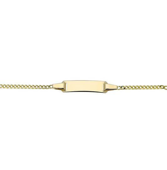 14 Karaat Goudkleurige Baby Plaatarmband - Gourmet Schake
