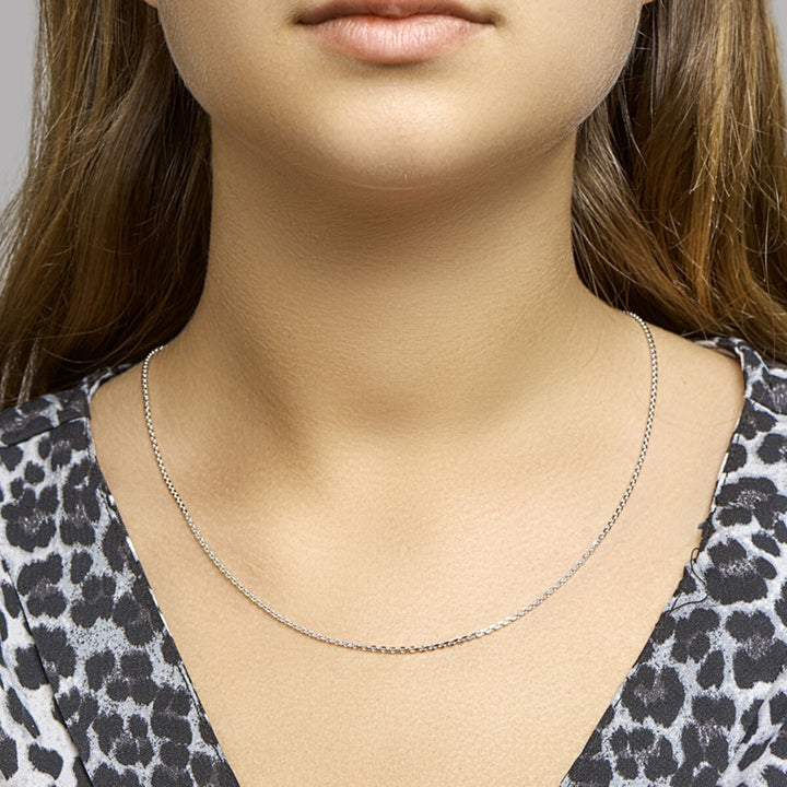 Zilveren collier anker gediamanteerd 1,6 mm 50 cm