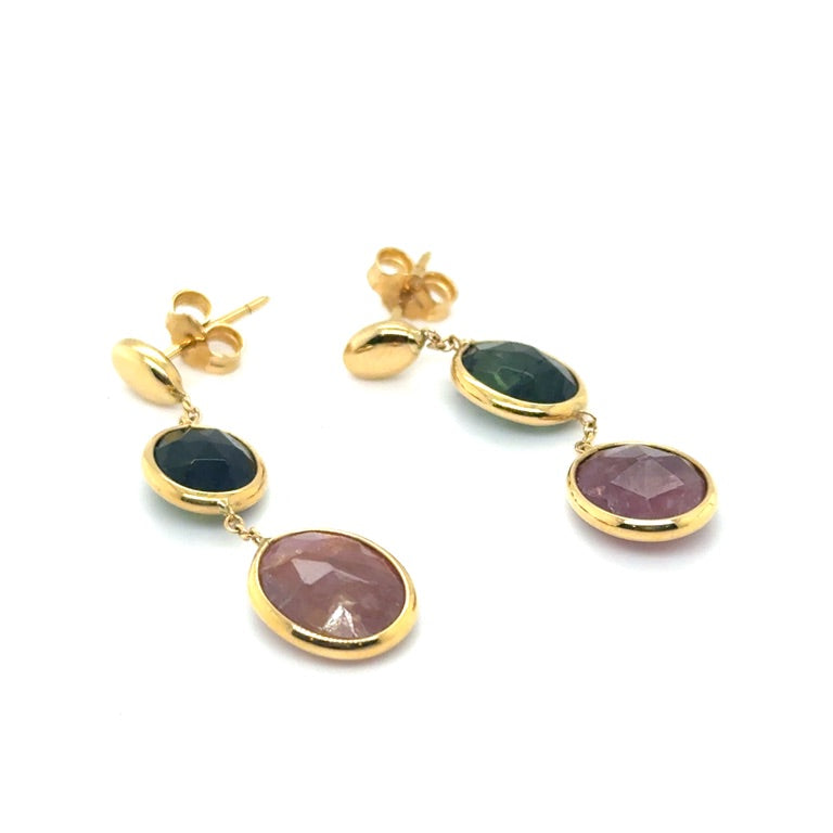 18 karaat geelgouden oorstekers met toermalijn 063101Q2