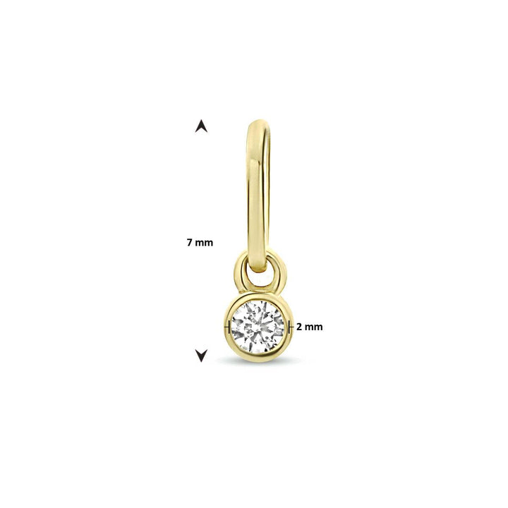 14 kt Geelgouden hanger met zirkonia.