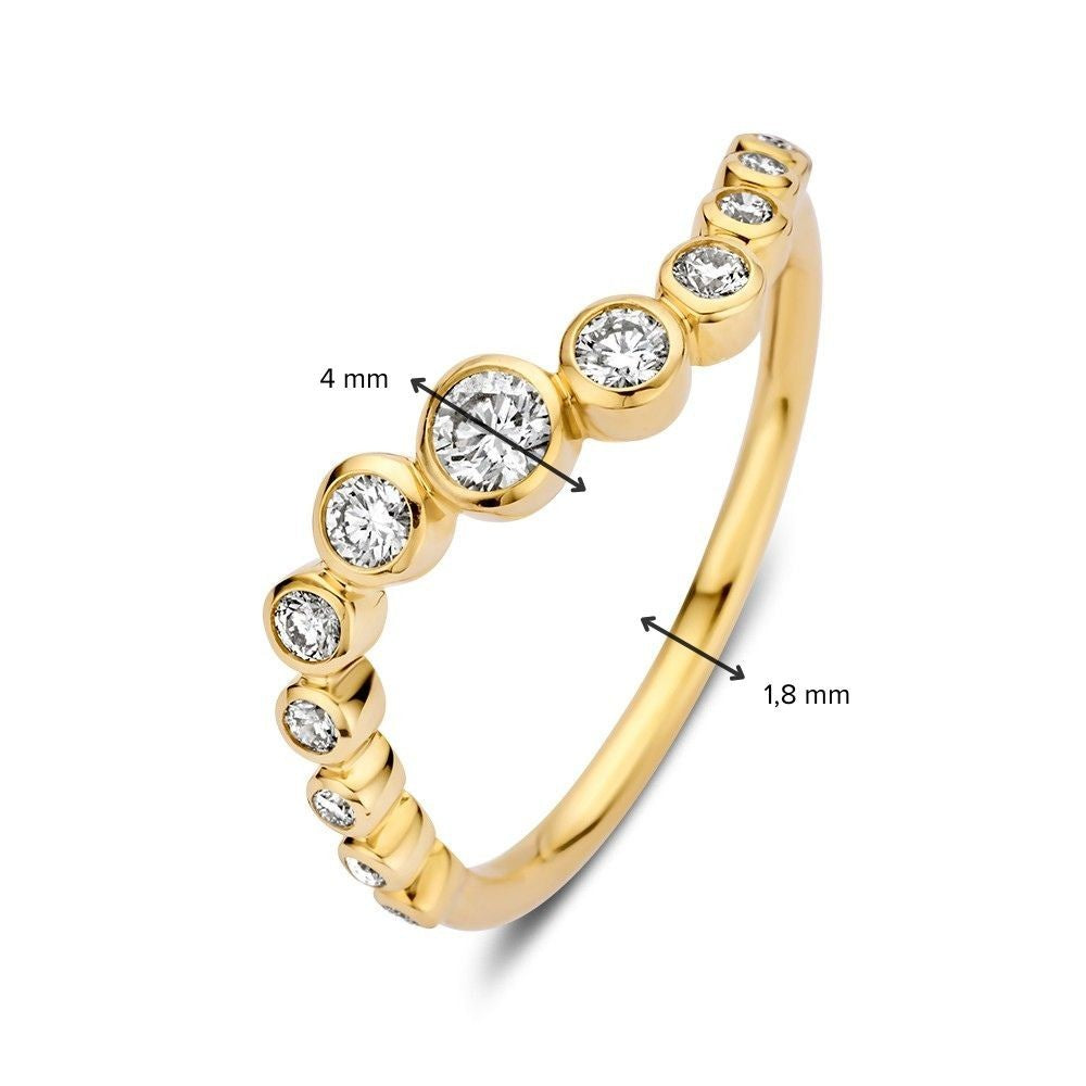 14 kt Ring geelgoud brailjant 0.37 crt