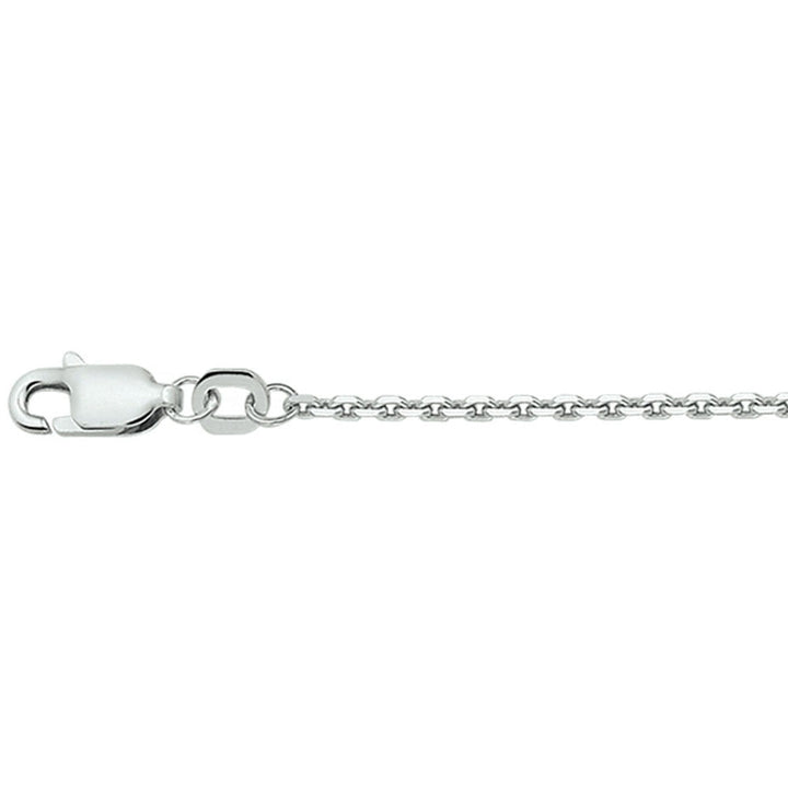 Zilveren collier anker gediamanteerd 1,6 mm 50 cm