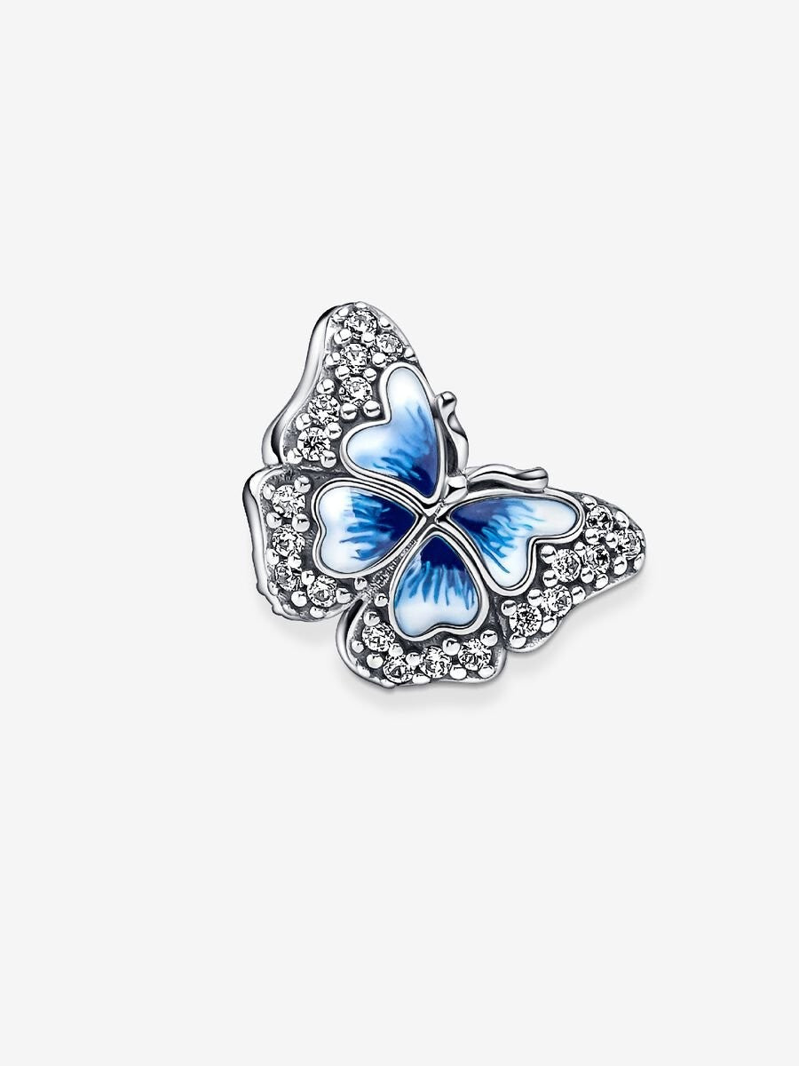 Blauwe Vlinder Sprankelende Bedel 790761C01