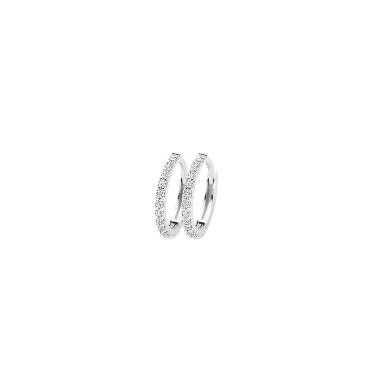 Oorringen 7269WZI - 14k Witgoud met zirkonia