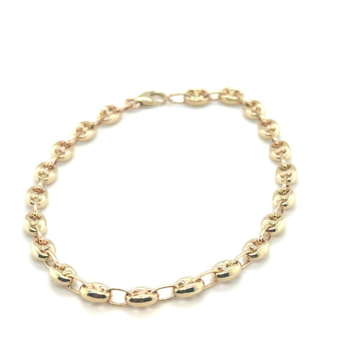 14 karaat geelgouden koffieboon armband 19,5 cm