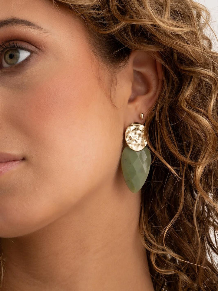 Earstones | Blossom - Lime Jade EAGEM64-BS