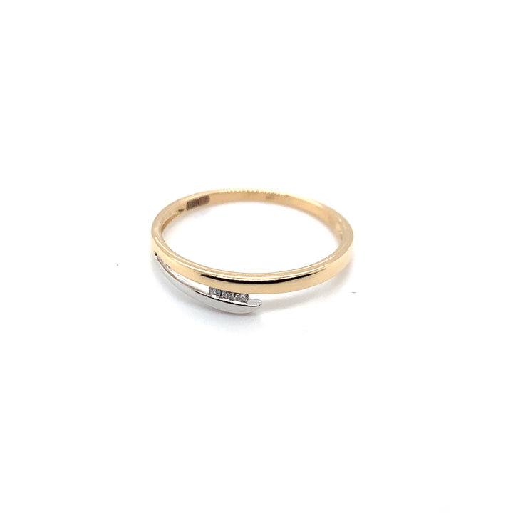 14 Kt wit/geelgoud diamant 0.045ct GTQ003-B