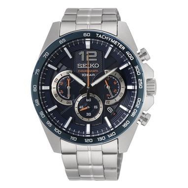 Seiko SSB345P1 chronograaf herenhorloge met blauwe wijzerplaat
