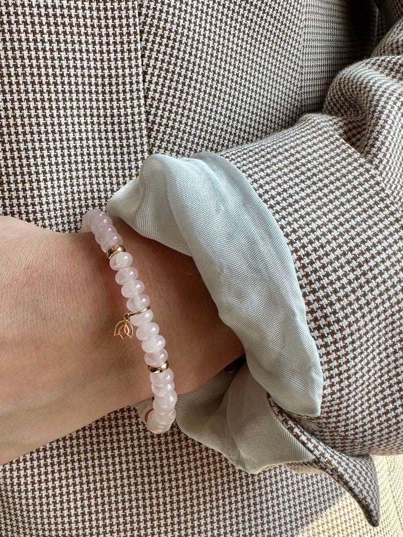 Y&G edelstenen armband | Rozenkwarts