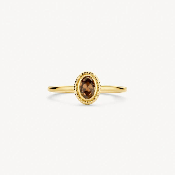 Blush Jewels 14k geelgoud met parelmoer en pure quartz Ring 1239YBQ