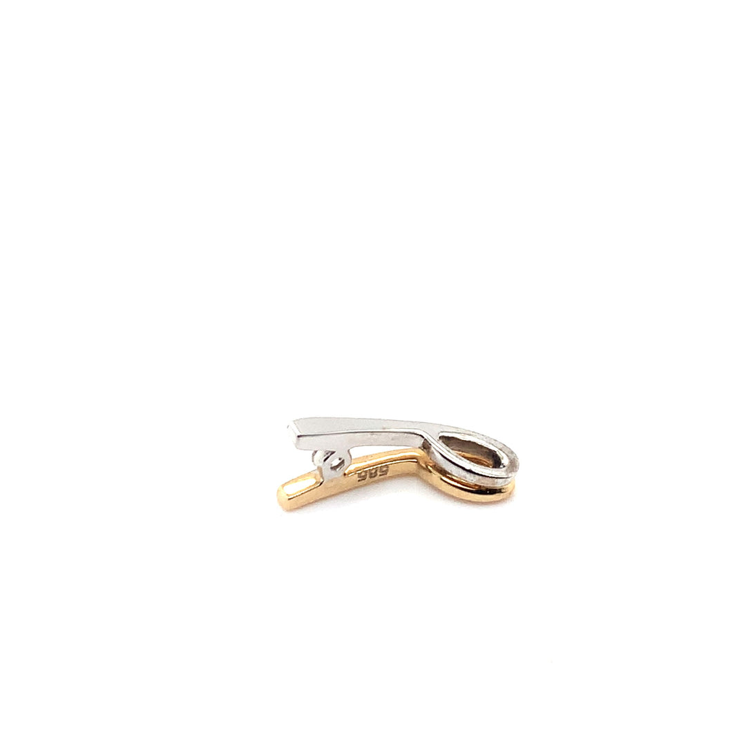 14 kt bicolor gouden hanger diamant 0.04ct GTD351-B