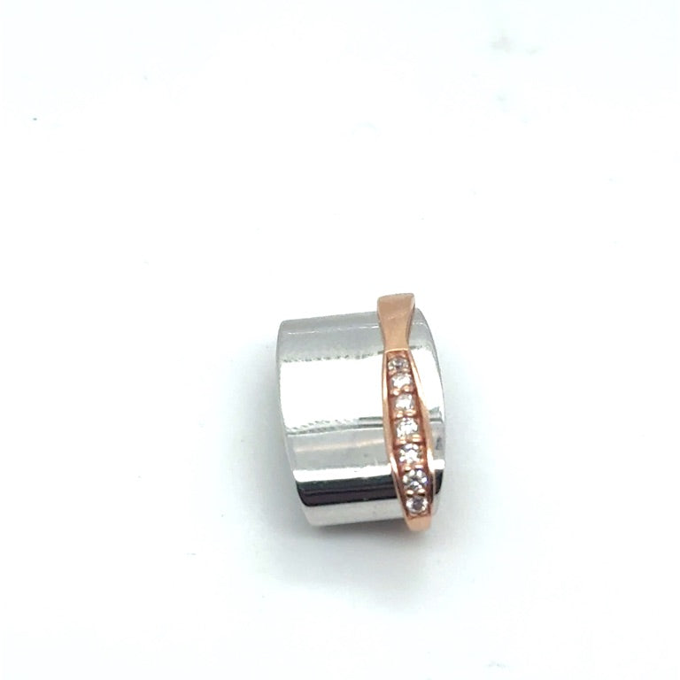 14 kt hanger Eclat rose wit met Diamant 0.08ct G/Hsi