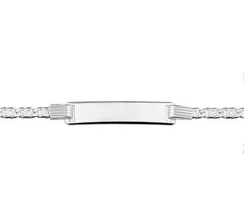 Zilveren graveerplaat armband 16-18 cm