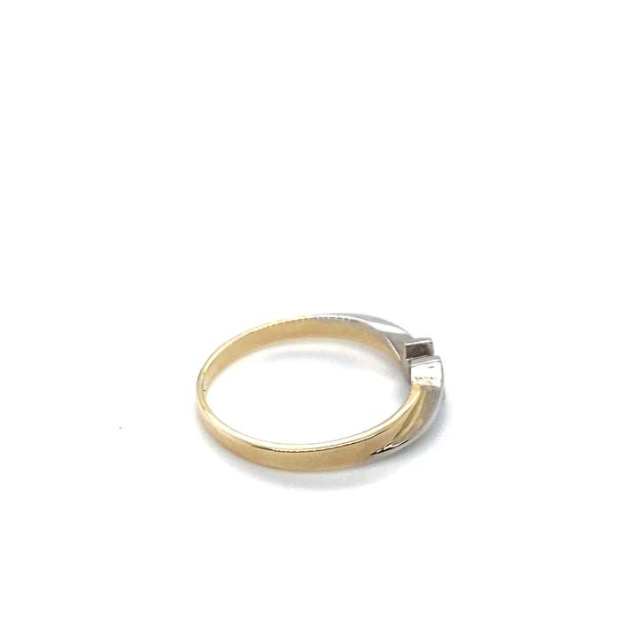 14 kt ring BU041-B massief diamant fantasie 0.06ct W/S