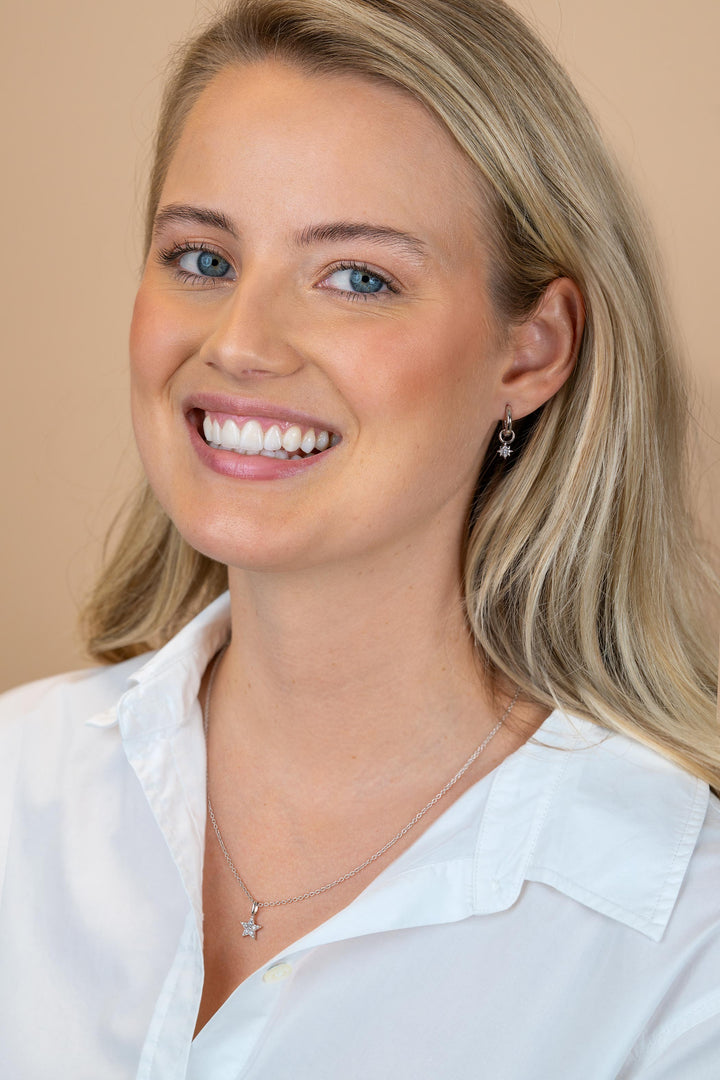 ZINZI zilveren oorbedels ster met zirkonia ZICH2825