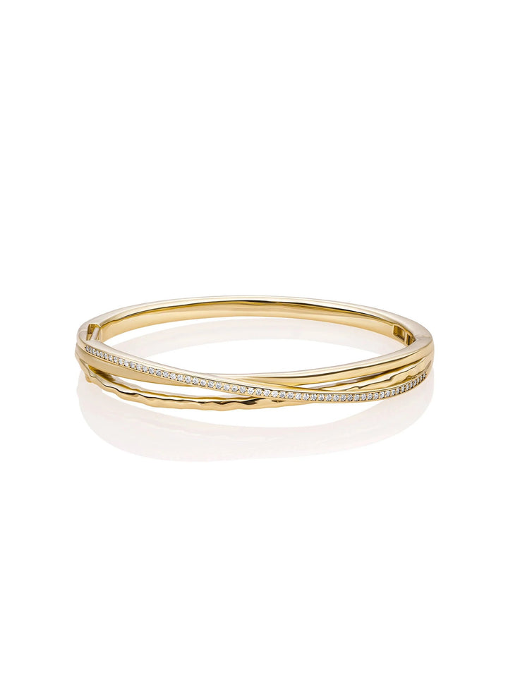 Sparkling Jewels Uneven Bangle Armband Gold Plated – SB-BAG-02-018