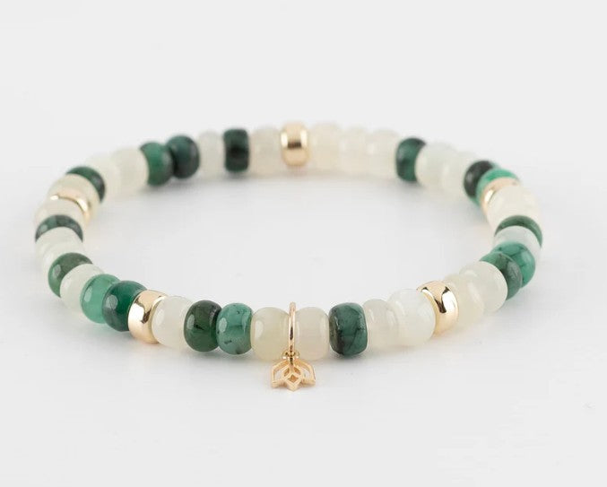 Mount Everest - Edelstenen armband &amp; 14kt goud SP0055