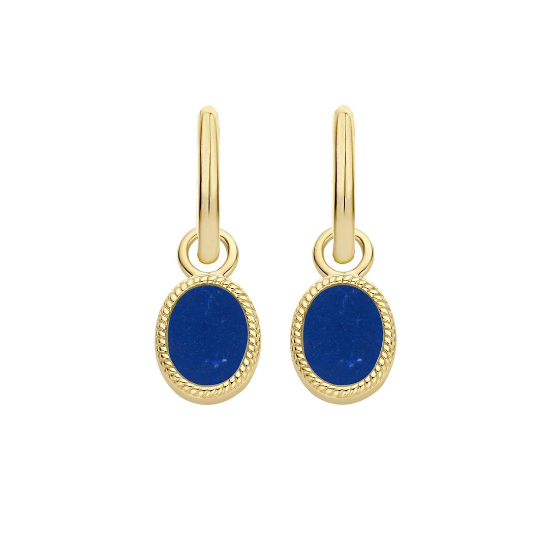 Oorbedels 9078YLA - 14k Geelgoud met Lapis Lazuli