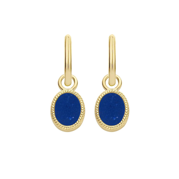 Oorbedels 9078YLA - 14k Geelgoud met Lapis Lazuli