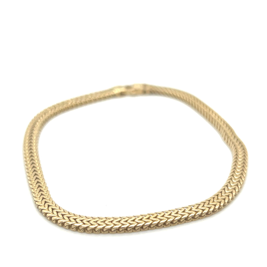 14 kt armband visgraat 3.7mm 19.5 cm geel