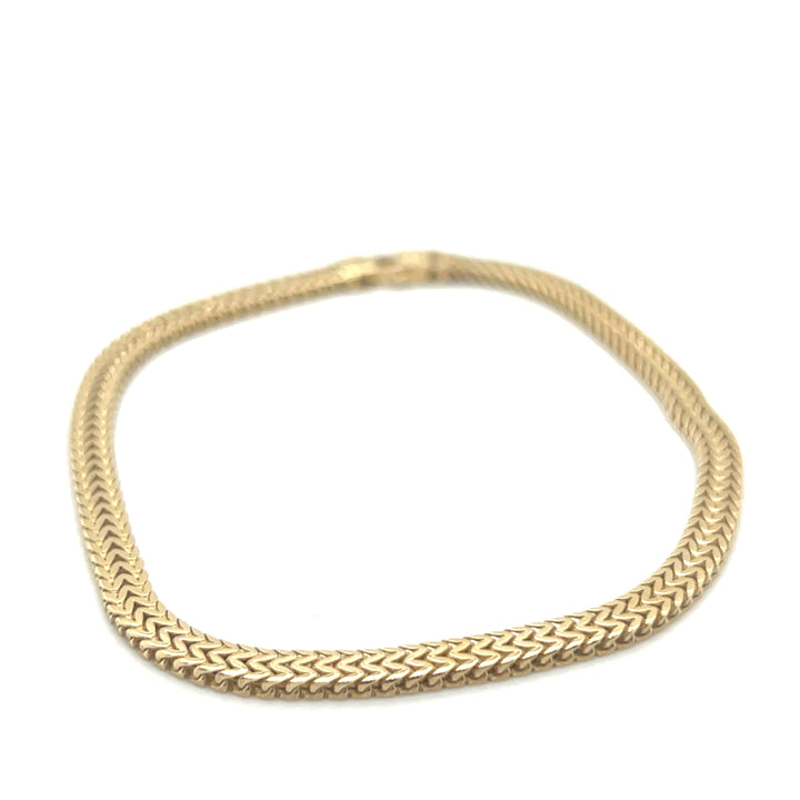 14 kt armband visgraat 3.7mm 19.5 cm geel