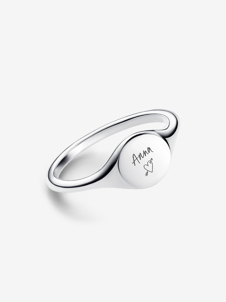Pandora Moments 925 Sterling Silver Graveerbare Zegel Ring 193093C00-54