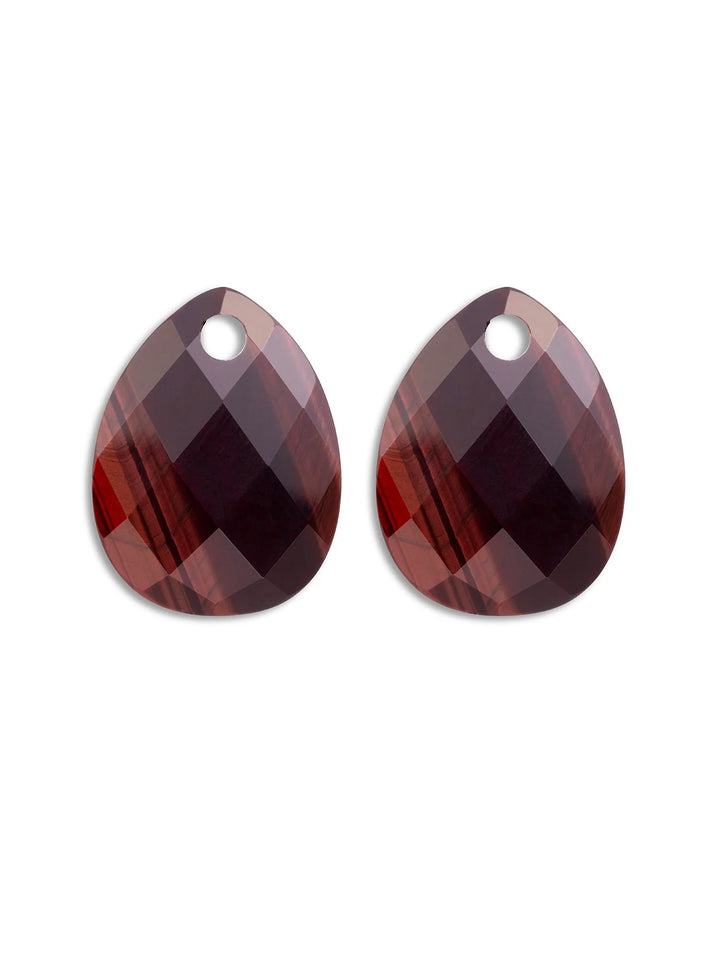 Sparkling Jewels Oorbel Edelstenen Afterglow Red Tiger Eye – 26 x 20 mm