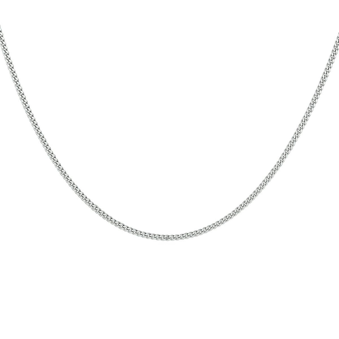 Zilver gerhodineerd collier gourmet 1,4 mm 42cm