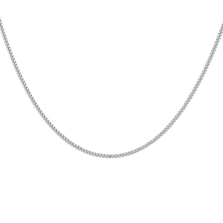 Zilver gerhodineerd collier gourmet 1,4 mm 42cm
