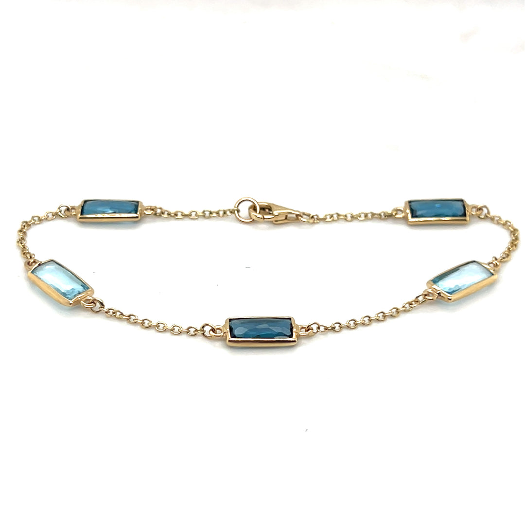 14 kt armband rechthoekig topaas 19.5cm