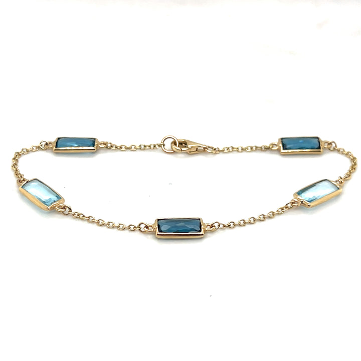 14 kt armband rechthoekig topaas 19.5cm